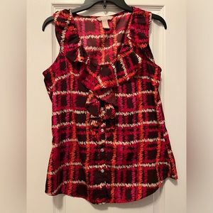 Banana Republic ruffle sleeveless top. Size small. Great colors.
